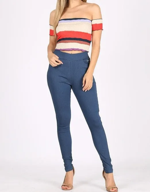 Stretchy Denim Pants